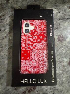 NEW Hello Lux Red Bandana Square iPhone 16 Case